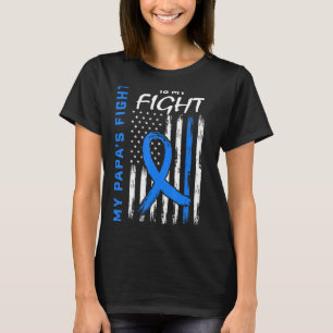 Blue T2 Papa Type 2 Diabetes Awareness American Fl T-Shirt
