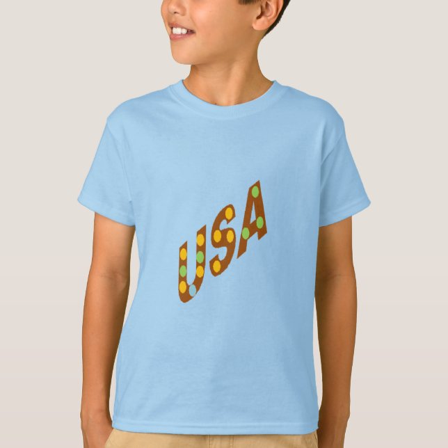 Blue T-shirt Children CHOCOLAT BONBONS USA (Front)