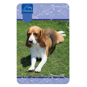 Blue Tab & Flourish Merry Christmas Magnet