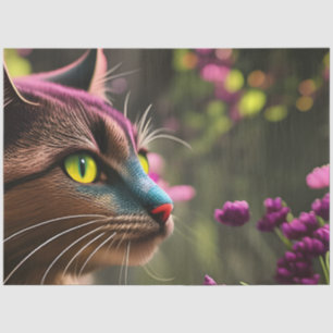 Blue Tabby calico cat, Fantasy   Tissue Paper
