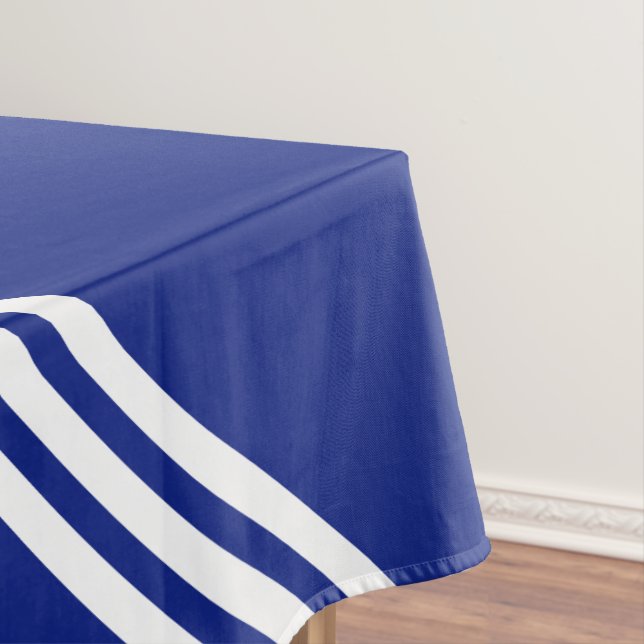 Blue Tablecloth with White Stripes (In Situ)