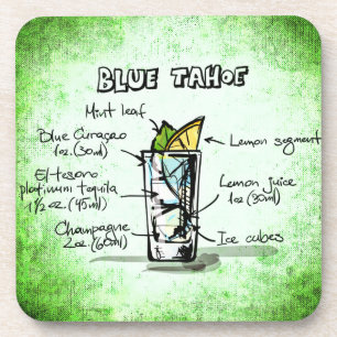 Blue Tahoe Drink Recipe Coaster