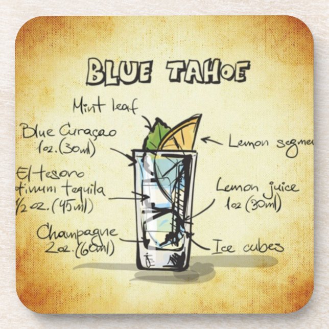 Blue Tahoe Drink Recipe Coaster (Front)