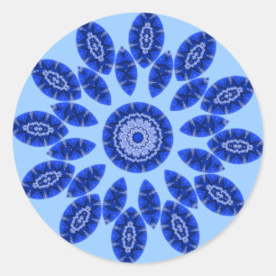 Blue Tahoe Mandala Classic Round Sticker