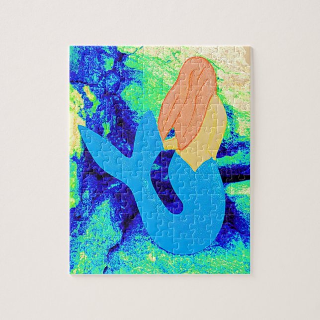 blue-tail mermaid design jigsaw puzzle (Vertical)