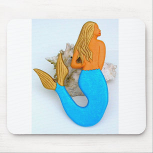 blue-tail mermaid mouse pad