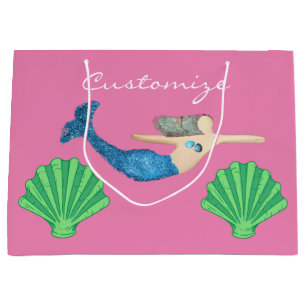 Blue-tail Mermaid Swimming Thunder_Cove Car Flag Large Gift Bag