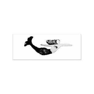 Blue-tail Mermaid Swimming Thunder_Cove Rubber Stamp