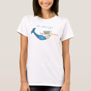 Blue-tail Mermaid Swimming Thunder_Cove T-Shirt