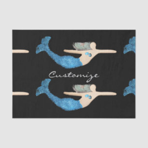 Blue-tail Mermaid Swimming Thunder_Cove Tissue Paper