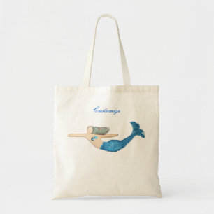 Blue-tail Mermaid Swimming Thunder_Cove Tote Bag