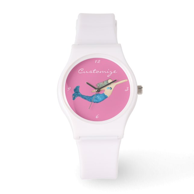 Blue-tail Mermaid Swimming Thunder_Cove Watch (Front)