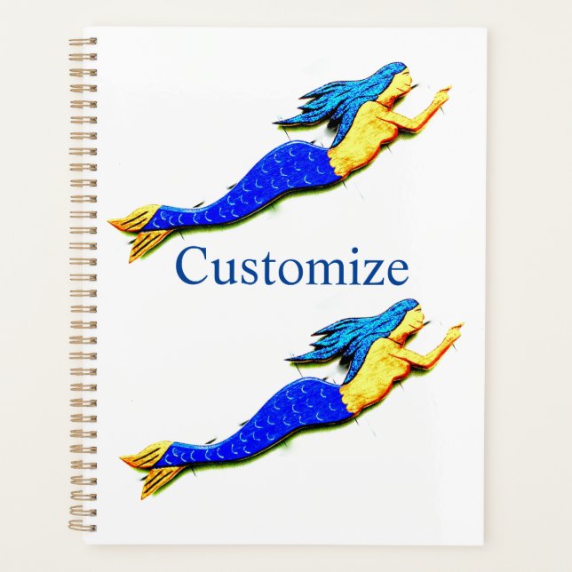 blue-tailed mermaid planner (Front)