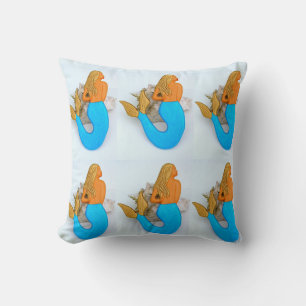 blue-tailed mermaids cushion