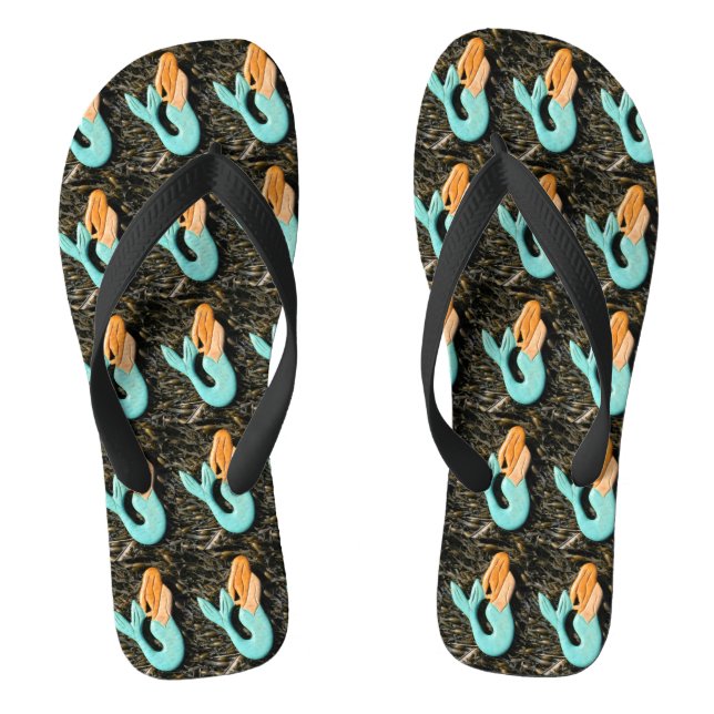 blue-tailed redheaded mermaids thongs (Footbed)