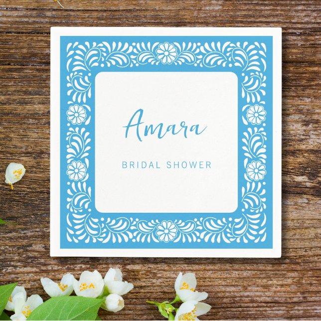 BLUE TALAVERA BRIDAL SHOWER NAPKIN (Creator Uploaded)