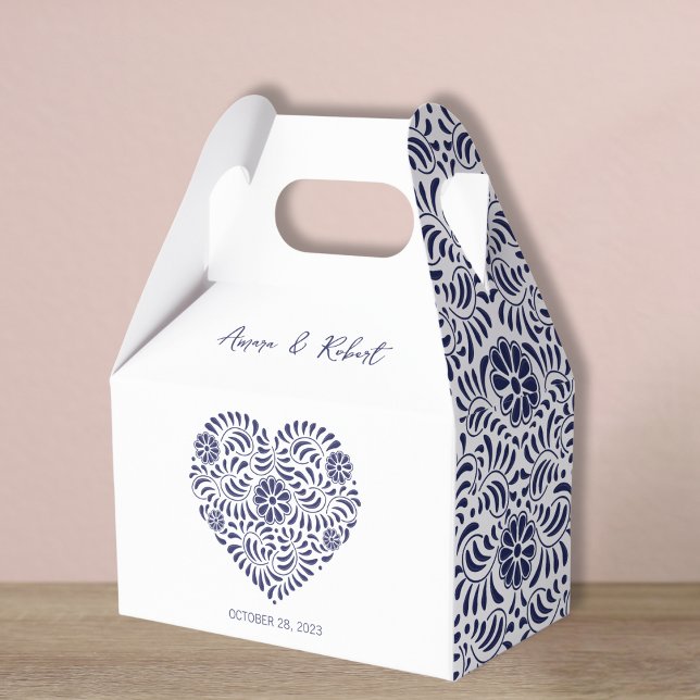 Blue Talavera heart Favour Box (Creator Uploaded)