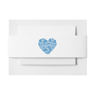Blue Talavera Heart Invitation  Belly Band