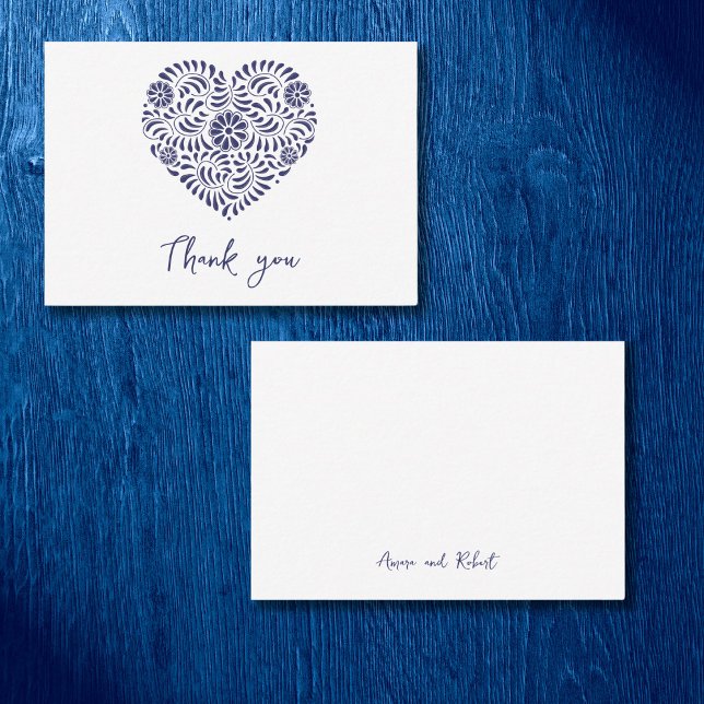 Blue Talavera heart thank you Card (Creator Uploaded)
