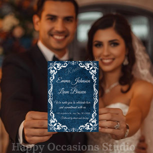 Blue Talavera Mexican Spanish Wedding Invitation