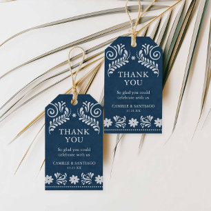 Blue Talavera Mexican Wedding Thank You Gift Tags