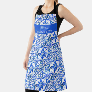 Blue Talavera Spanish tiles personalized gifts Apron