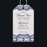 Blue Talavera Tile Fiesta Bridal Shower Favour Gift Tags<br><div class="desc">Everyone loves a fiesta! This collection is a stunning blend of elegance and cultural heritage, inspired by the traditional Mexican Talavera tile patterns. The vibrant blue floral border exudes sophistication and a touch of festive charm, making it perfect for your Spanish or Mexican inspired celebration. Whether you're hosting a grand...</div>