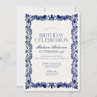 Blue Talavera Tile Spanish Fiesta Birthday Party