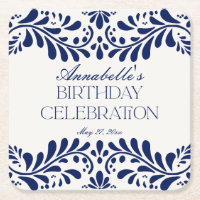 Blue Talavera Tile Spanish Fiesta Birthday Party