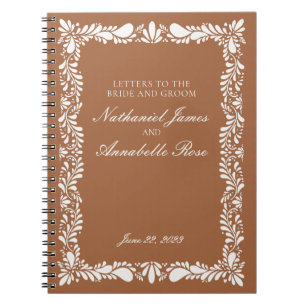 Blue Talavera Tile Wedding Letters Bride & Groom Notebook