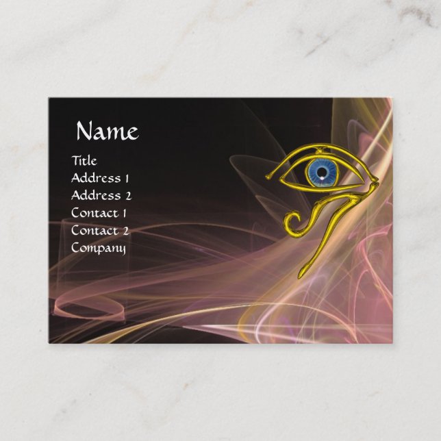 BLUE TALISMAN ANTIQUE PINK BROWN WHITE LIGHT WAVES BUSINESS CARD (Front)