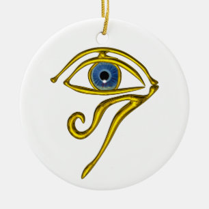 BLUE TALISMAN ,Black and White Ceramic Ornament