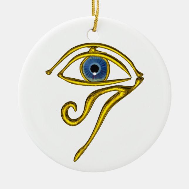 BLUE TALISMAN ,Black and White Ceramic Ornament (Front)