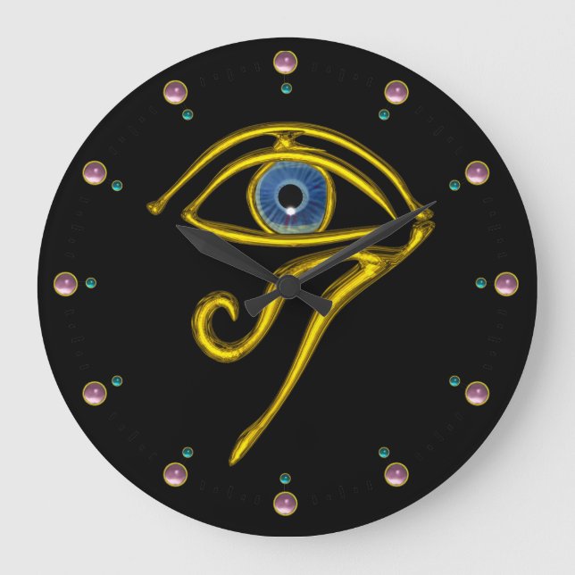 BLUE TALISMAN ,Black Large Clock (Front)