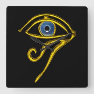 BLUE TALISMAN ,Black Square Wall Clock