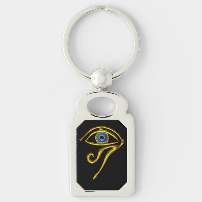 BLUE TALISMAN / EYE OF HORUS ,Black Key Ring (Front)