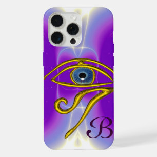 BLUE TALISMAN GOLD HORUS EYE MONOGRAM Purple iPhone 15 Pro Max Case