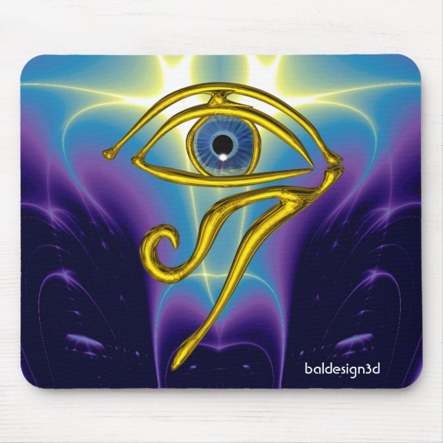 BLUE TALISMAN / GOLD HORUS EYE MOUSE PAD (Front)