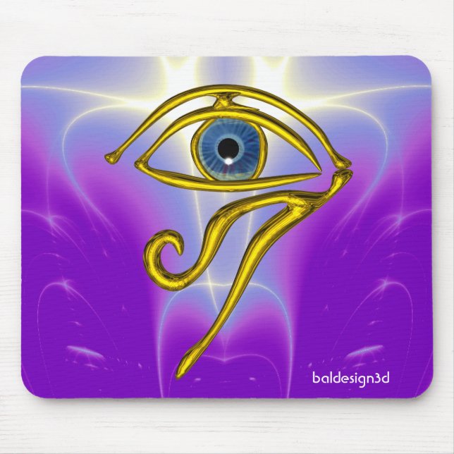 BLUE TALISMAN / GOLD HORUS EYE MOUSE PAD (Front)