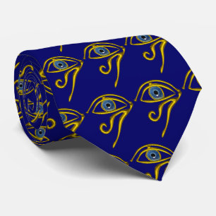BLUE TALISMAN / GOLD HORUS EYE Pattern Tie