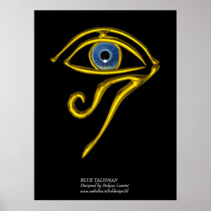 BLUE TALISMAN / GOLD HORUS EYE POSTER