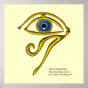 BLUE TALISMAN / GOLD HORUS EYE POSTER