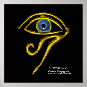 BLUE TALISMAN / GOLD HORUS EYE POSTER
