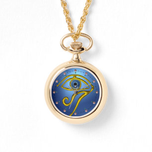 BLUE TALISMAN, GOLD HORUS EYE Sapphire Watch