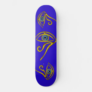 BLUE TALISMAN / GOLD HORUS EYE SKATEBOARD