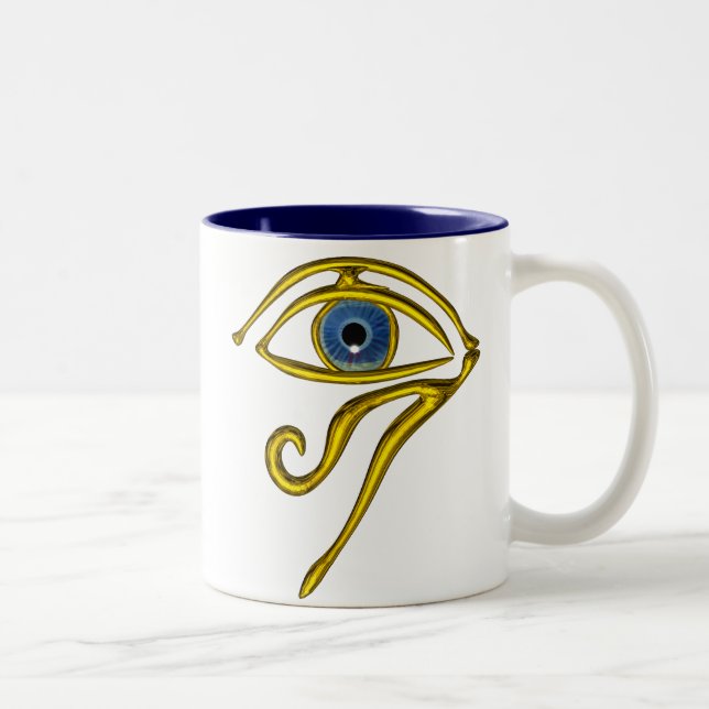 BLUE TALISMAN / GOLD HORUS EYE Two-Tone COFFEE MUG (Right)