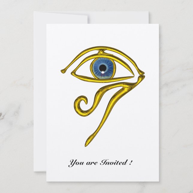 BLUE TALISMAN,gold metallic paper Invitation (Front)