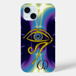 BLUE TALISMAN HORUS EYE MONOGRAM Blue Purple iPhone 15 Case