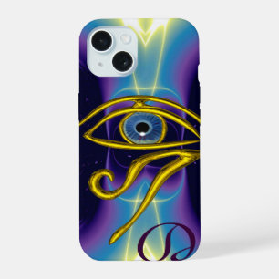 BLUE TALISMAN HORUS EYE MONOGRAM Blue Purple iPhone 15 Case