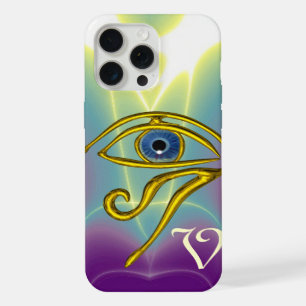 BLUE TALISMAN HORUS EYE MONOGRAM Teal, Purple iPhone 15 Pro Max Case